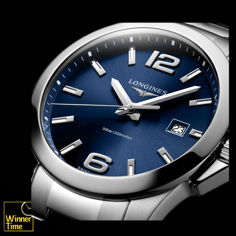 นาฬิกาข้อมือผู้ชายจากแบรนด์หรูสวิส Longines  CONQUEST- L3.759.4.96.6 ควอตซ์, Ø 41.00 mm รุ่น  L3.759.4.96.6