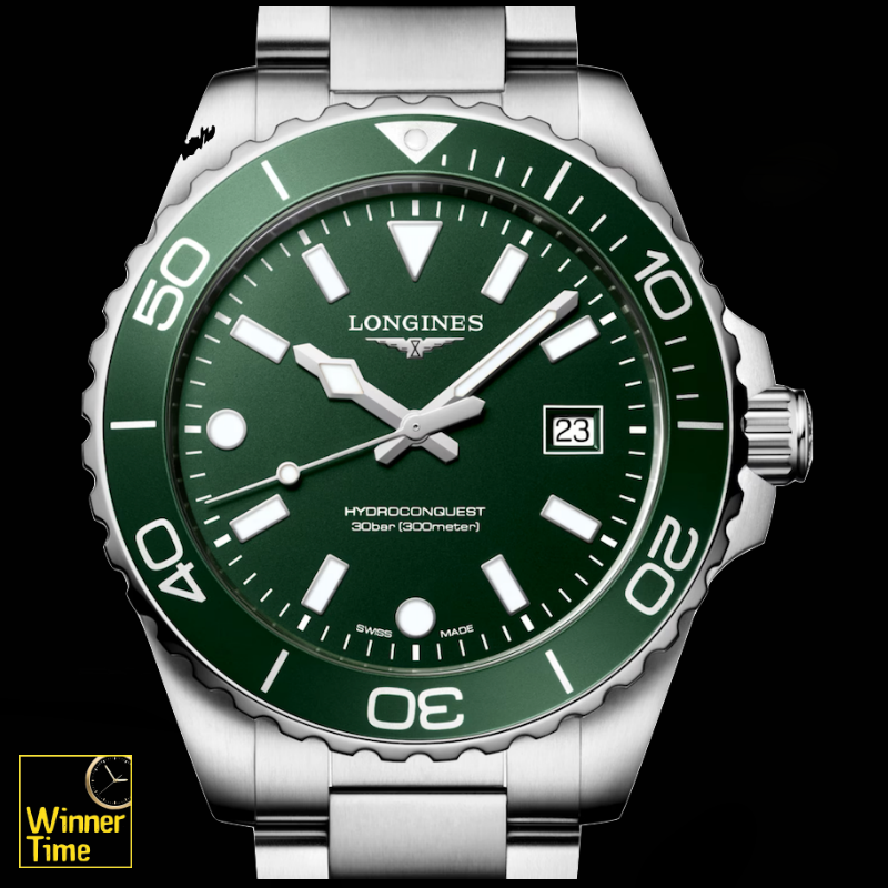 นาฬิกาข้อมือผู้ชายจากแบรนด์หรูสวิส Longines HYDROCONQUEST-ควอตซ์ &Oslash; 42.00 mm สแตนเลสสตีล รุ่น L3.769.4.06.6