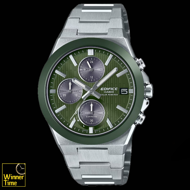 นาฬิกาข้อมือผู้ชายCASIO EDIFICE กรอบเซรามิคโครโนกราฟพลังงานแสงอาทิตย์ รุ่น EFS-S650D-3A