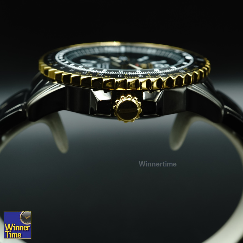 SEIKO 5 Sport Automatic Jewels Black Dial Black Stainless Steel Day Date Display รุ่น SRP356K1,SRP356K,SRP356